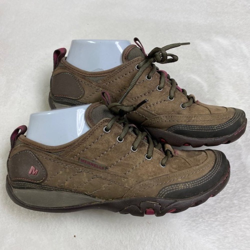 Merrell Stone Women's Size 7 Brown Suede Lace Up Shoes Trail Hiking‎ - Picture 3 of 9